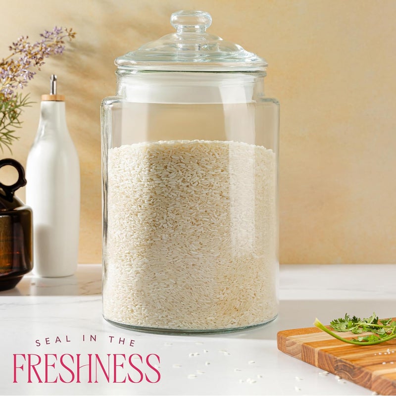 kitchentoolz 1.5 Gallon Glass Cookie Jar - Tall Food Storage Container with Airtight Lid - Large Kitchen Canister for Sugar, Flour, Dog Treat, Candy, Biscotti & Apothecary - Pack of 1 - Image 5